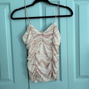 Whimsical Coquette Pink Fairy Tank Top Juniors Small Y2K Style Spaghetti Strap